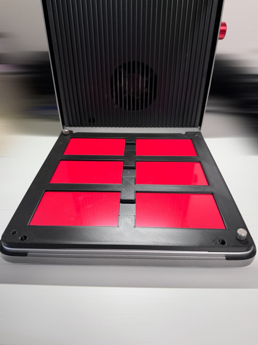 xTool F1 Ultra Business Card Jig showing the precise 6-card holder design for quick engraving.