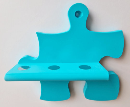 Tonie Puzzle-Erweiterung für 3 Figuren – Flexible Wandregal Ergänzung in 15 Farben in leuchtendem Blau.