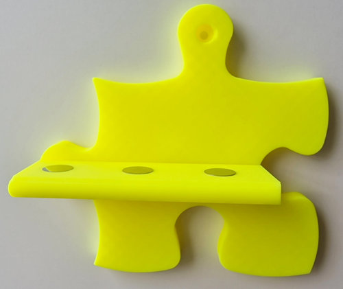 Tonie Puzzle-Erweiterung für 3 Figuren – Flexible Wandregal Ergänzung in 15 Farben, gelbes Puzzle-Design.