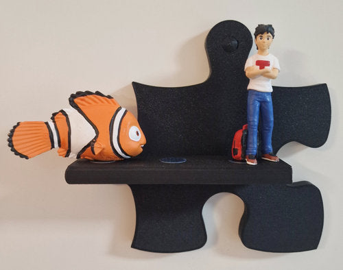 Tonie Puzzle-Erweiterung für 3 Figuren – Flexible Wandregal Ergänzung in 15 Farben mit Fisch und Figur