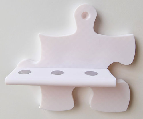 Tonie Puzzle-Erweiterung für 3 Figuren – Flexible Wandregal Ergänzung in 15 Farben, weißes Wandregal Teil.