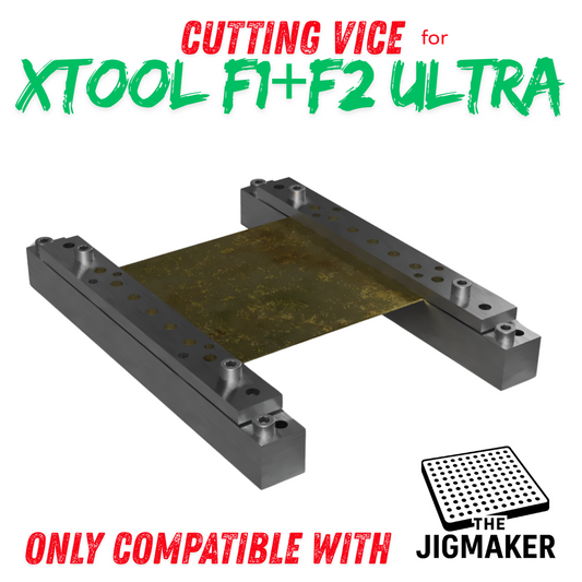 xTool F2 Ultra Cutting Vice for precise cutting and support of thin metal sheets in jigmaking.