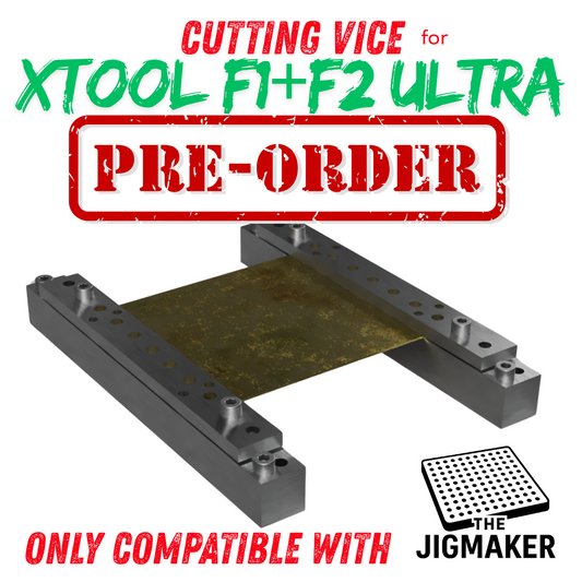 xTool F2 Ultra Cutting Vice – Jigmaker & Fixture Plate for accurate cutting and pre-order shipping available.